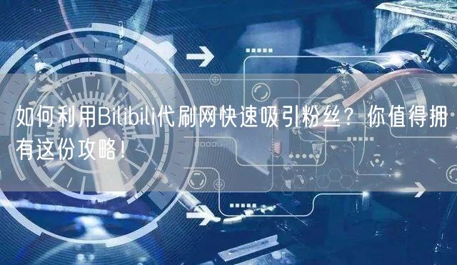 如何利用Bilibili代刷网快速吸引粉丝？你值得拥有这份攻略！